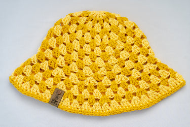 Crochet Bucket Hat - Yellow